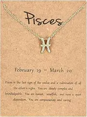 [YALLNASL] Pisces Zodiac Necklaces for Women Girls Pisces Constellation Necklace Gold Pisces Pendant Necklace Gifts for Women Zodiac Pisces Jewelry Piceses Necklaces Horoscope Necklace