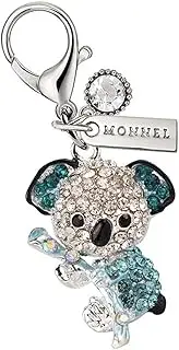 [Monnel] MC345 Little Crystal 3D Koala Lobster Clasp Charm for Women Girls with Velvet Bag (Blue,1 Piece), 2.5 cm (L) X 1.5 cm (W) X 3.5 cm (H), zinc alloy metal, Rhinestone