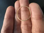 Ultra Thin Minimalist 8K 333 Frost Gold Stacking Light 0.5mm Simple Size 7 Ring