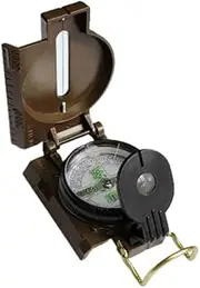 Bush Tracks Army-Style Compass – Military Metal Sighting Compass with Floating Luminous Dial, Ruler & Magnifier – Liquid-Filled, Rugged & Lightweight for Hiking, Camping & Survival