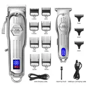 OZK 2 in 1 Full Metal Combo Kit Barber Hair Clipper For Men Professional Electric Beard Hair Trimmer Rechargeable Haircut