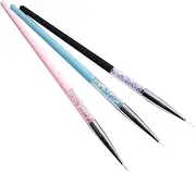 PLAFOPE 3pcs Nail Art Drawing Pens DIY Nail Tool with Ultra Thin Tip for Fine Detailing with Rhinestone Design for Manicure and Art Supplies