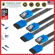 Reliable SATA III Cables 3 Pack - 18 Inch Length for High-Speed Data Transfer