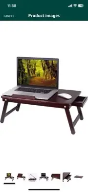 BIRDROCK HOME Laptop Bed Tray with Storage Drawer and Tilt Surface