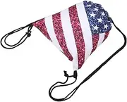 CALLARON American Flag Bunch Pocket Drawstring Storage Bag Large Capacity Drawstring Bags Backpack for Men Camp Storage Drawstring Shoulder Bag Backpack Bag Patriotic Bags Oxford Cloth