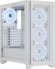 CORSAIR Icue 4000D RGB Airflow QL Edition Mid-Tower Case - True White (Four CORS