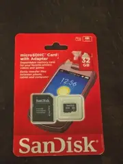 SANDISK 32GB Micro SD HC Card with Adapter