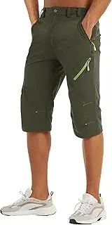 [BIYLACLESEN] Quick Dry Lightweight Cropped Trousers 3/4 Long Cargo Capri Shorts