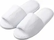 Spa Slipper- 5 Pairs of Velvet Open Toe Slippers with Travel Bags- One Size Fit Most Men and Women for Spa, A-white, One Size