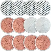 [BlueStars] 12 Packs Deep Clean 2124 Spinwave Mop Pad for Bissell 2039A Hard Floor Mop Cleaners (6 Hard + 4 Scrubby + 2 Soft) Washable and Reusable Mop Pads