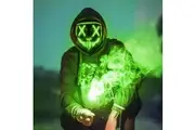 Neon Stitches LED Mask Wire Light Up Costume Purge Party Halloween Masks3-Modes Green