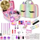 Kids Washable Makeup Kit with Unicorn Bag Real Set for Girls Ages 8–12 Gift