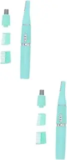 Ipetboom 2pcs Electric Eyebrow Razor for Women No Battery Required Portable Trimmer 2 Location Combs Multipurpose Hair Remover for Face Neck Leg