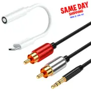 Type C to 3.5mm Jack Audio Adapter RCA Cable f Samsung Galaxy S22 SM-S901U Phone