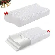 Adjustable Height Contoured Memory Foam Pillow for Neck Pain Relief 24x14x5