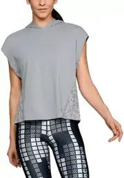 New Under Armour Sleeveless Burnout Women’s Hoodie Shirt Gray Heather Small $50