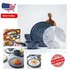 12-Piece Melamine Dinnerware Set - Elegant Blue Plates & Bowls for All Occasions