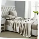 Silk Satin Sheets Size Satin Bed Sheet Set with Deep Pockets, Full Taupe