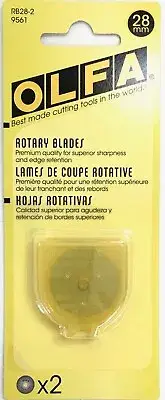 Olfa 28mm Rotary Replacement Blades, Pack of 2, RB28-2/9561, Made In Japan