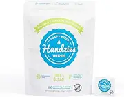 Handzies Natural Soap and Water Hand Wipes, Free and Clear, Individually Packaged Singles (100)