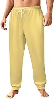 [Generic] Men's Sweatpants, Warm Butter Yellow-557, Polyester Joggers, Sweatpants Jogging Pants for Workout Running