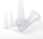 4 Pcs Transparent Massage Cupping Set Silicone Mini Facial Cups Face Massager Helper Skin Care Neck Back Eyes Massaging Cup Safe to Use, Don't Worry About Burns
