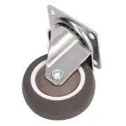 4PCS Plate Casters Soft Rubber Chrome Plated Shock Resistance 2in Caster.