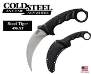 Cold Steel 4.75" Fixed Knife Steel Tiger AUS-8A Steel Stone Wash Sheath 49KST