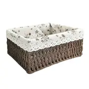 Handmade Storage Basket Wicker Baskets for Organizing Shelf Baskets Woven Decorative Home Storage Bins Brown