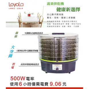 限量五組特惠【LoyoLa】CP值最高乾果機/蔬果烘乾機/食物乾燥機/寵物零食烘乾-台灣製造HL-1080S進階版