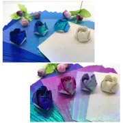 100pcs Shiny Origami Paper Iridescent Paper Square Shiny Folding Paper Decora...