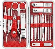 Yougai Manicure Set 18 in 1 Nail Clippers, Stainless Steel Professional Grooming Kits, Nail Care Tools Pedicure kit with Luxurious Travel Case