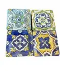 House & Garden Appetizer Plates Set of 4 New Mosaic Print Melamine