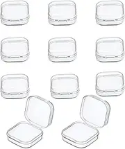 GBSTORE 10 Pcs Mini Clear Plastic Box 1.8 mm Thicken Square Jewelry Earplug Pill Storage Box Case Container with Lid for Bead Makeup Craft Project