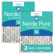 Nordic Pure 18x24x4 (3 5/8) Pleated MERV 14 Air Filters 2 Pack