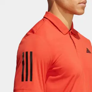 【adidas 愛迪達】Club 3str Polo 男 POLO衫 短袖 上衣 運動 網球 訓練 亞洲版 橘紅(HS3271)