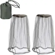 2 Pack Mosquito Head Net Face Mesh for Outdoor Protection from Mosquitoes Gnats