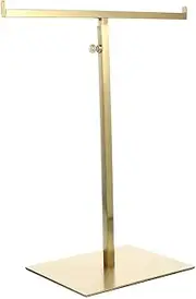 [MOTRAIN] T-Shaped Display Stand, Metal 38.5-64 height adjustable, Non-Slip Bottom, Jewelry,Hand bag, Earring Necklace Rack, Necklace Storage Rack, Suitable For Home Store Boutiques 34x5x40.50cm (Brushed)