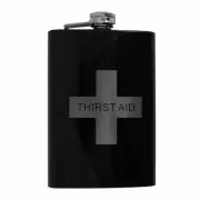 8oz BLACK Thirst Aid Flask