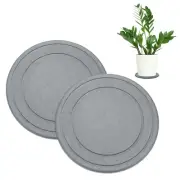 2-Pack Plant Coasters, 20cm Quick Dry Round Diatomaceous Mat[Dark Gray]