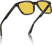 [Carfia] Acetate Night Vision Glasses for Men - Retro Square Night Driving Glasses, Night Vision Goggles Reduce Headlight Glare