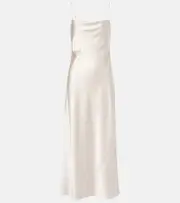 [Dorothee Schumacher] Dorothee Schumacher Sense Of Shine draped silk-blend slip dress AU 18 white