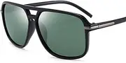 [HAOMAO] Square Driving Mirror Polarized Sunglasses For Men Uv400 Anti-Reflective Shades Eyewear