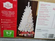 Holiday Time 4' Pre-Lit Indiana Spruce White Artificial Christmas Tree