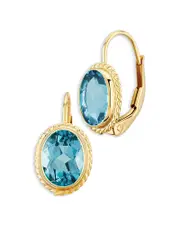 Bloomingdale's Fine Collection Gemstone Faceted Oval Lever Back Earrings in 14K Yellow Gold