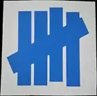 Undefeated Blue Vinyl Decal Sticker