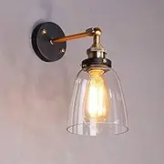 Mengjay Wall Sconce Wall Light, Bathroom Vanity Light with Clear Glass Shade, Modern Wall Light Over Mirror Cabinet Sink, E27 Base Bathroom Wall Light (B)