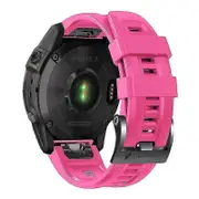 Wwxx For Garmin Tactix 7 Pro/Fenix 7X/Fenix 6X Pro Silicone Watch Strap 26mm Wrist Band with Buckle xh Pink