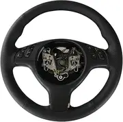 DIY Car Steering Wheel Cover for BMW E46 E39 330i 540i 525i 530i 330Ci M3 2001 2002 2003 Customized No-Slip Hand-Stitched Black Genuine Leather Car Steering Wheel Cover