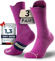 Juclise Coolmax Kompressionssocken aus Bambusviskose, für Laufen, Crew-Socken, feuchtigkeitsableitendes Kissen, Anti-Blasen, Wandern, Sport